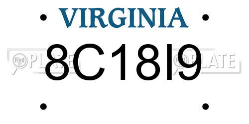 8C18I9 Virginia License Plate