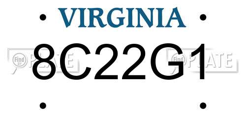 8C22G1 Virginia License Plate
