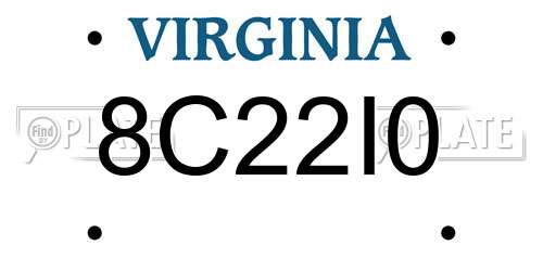 8C22I0 Virginia License Plate