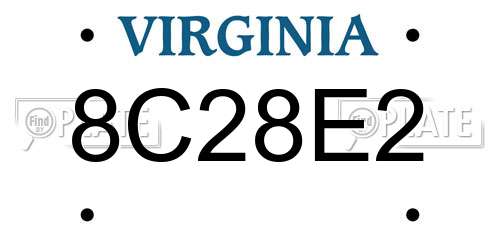 8C28E2 Virginia License Plate