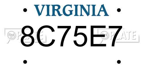 8C75E7 Virginia License Plate