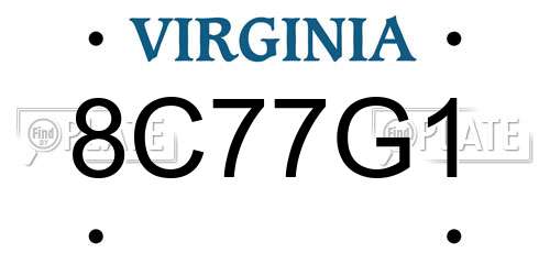 8C77G1 Virginia License Plate
