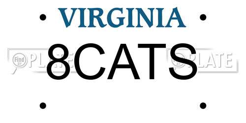 8CATS Virginia License Plate