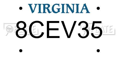 8CEV35 Virginia License Plate