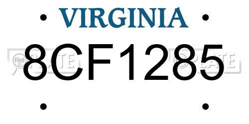 8CF1285 Virginia License Plate