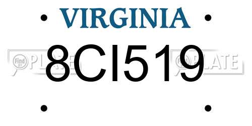 8CI519 Virginia License Plate