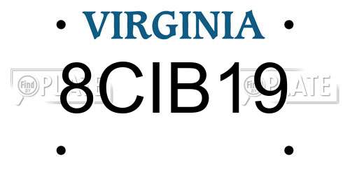 8CIB19 Virginia License Plate