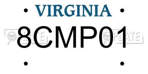 8CMP01 Virginia License Plate