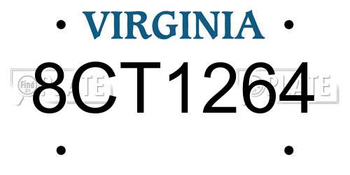 8CT1264 Virginia License Plate