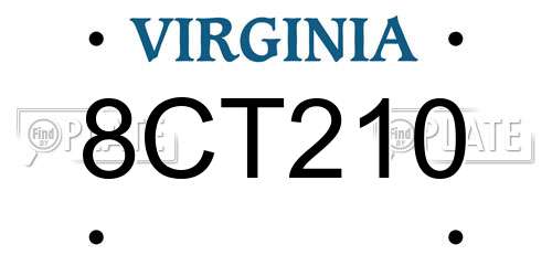 8CT210 Virginia License Plate