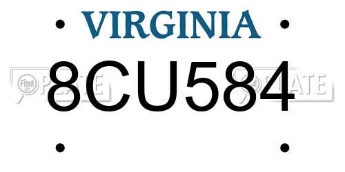 8CU584 Virginia License Plate