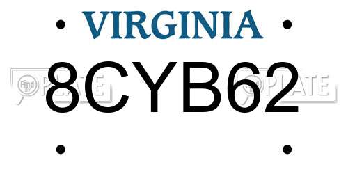 8CYB62 Virginia License Plate