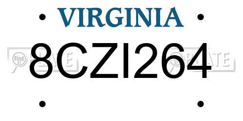 8CZI264 Virginia License Plate