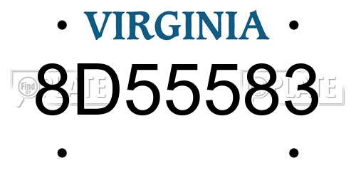 8D55583 Virginia License Plate