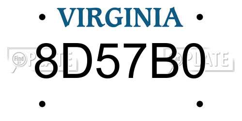8D57B0 Virginia License Plate