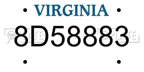 8D58883 Virginia License Plate