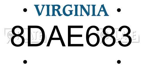 8DAE683 Virginia License Plate