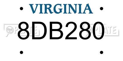 8DB280 Virginia License Plate
