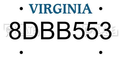 8DBB553 Virginia License Plate