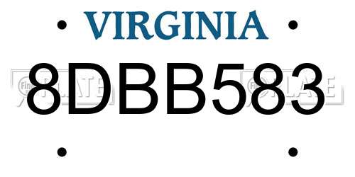 8DBB583 Virginia License Plate