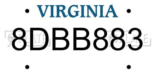 8DBB883 Virginia License Plate
