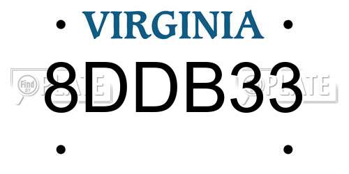 8DDB33 Virginia License Plate