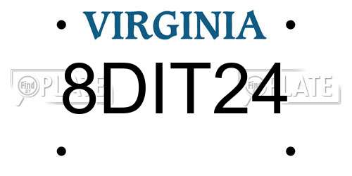 8DIT24 Virginia License Plate
