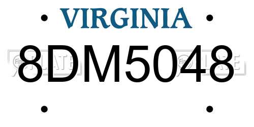 8DM5048 Virginia License Plate
