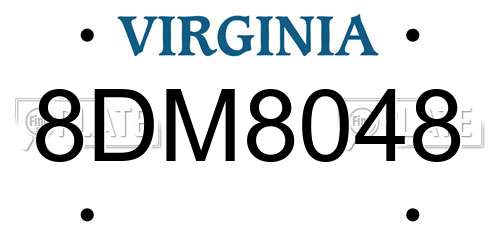 8DM8048 Virginia License Plate