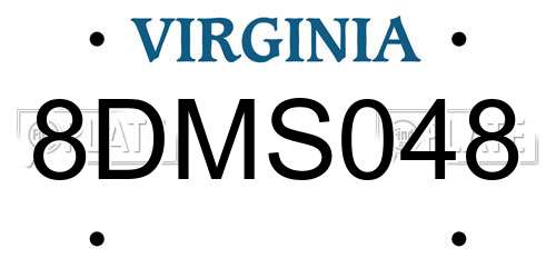 8DMS048 Virginia License Plate