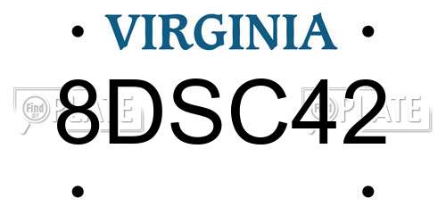 8DSC42 Virginia License Plate