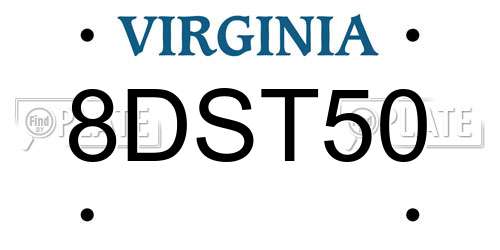 8DST50 Virginia License Plate