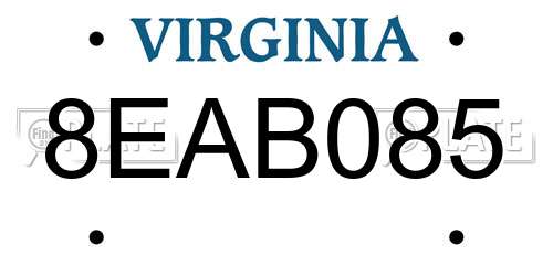8EAB085 Virginia License Plate