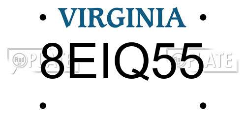 8EIQ55 Virginia License Plate