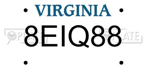 8EIQ88 Virginia License Plate