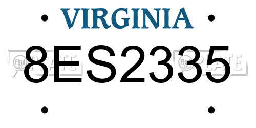 8ES2335 Virginia License Plate