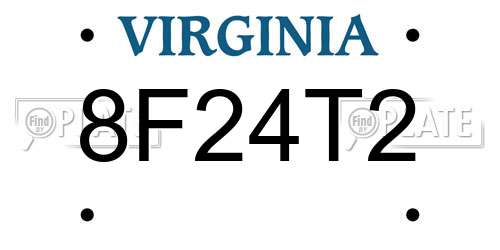 8F24T2 Virginia License Plate