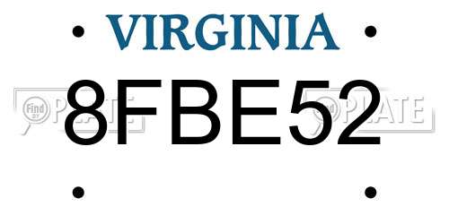 8FBE52 Virginia License Plate