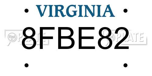 8FBE82 Virginia License Plate
