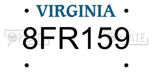 8FR159 Virginia License Plate