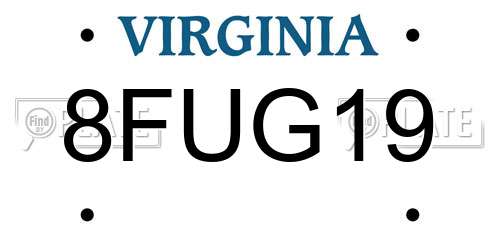 8FUG19 Virginia License Plate