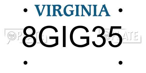 8GIG35 Virginia License Plate