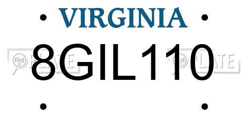 8GIL110 Virginia License Plate