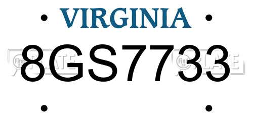 8GS7733 Virginia License Plate