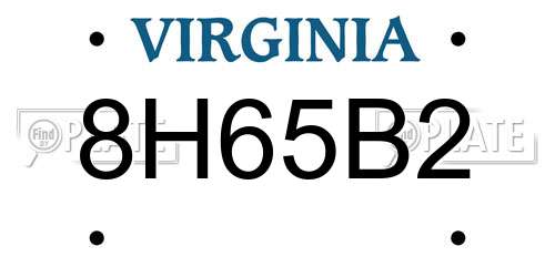 8H65B2 Virginia License Plate