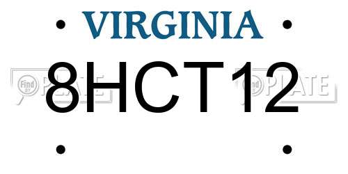 8HCT12 Virginia License Plate