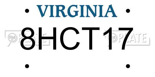 8HCT17 Virginia License Plate