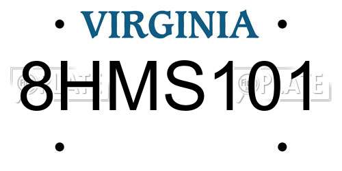 8HMS101 Virginia License Plate