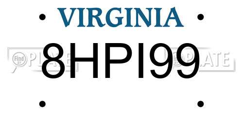 8HPI99 Virginia License Plate