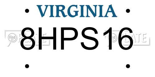 8HPS16 Virginia License Plate